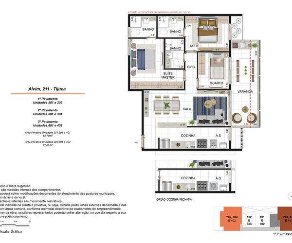 Apartamento à venda na Tijuca com 62,88,  2 quartos 