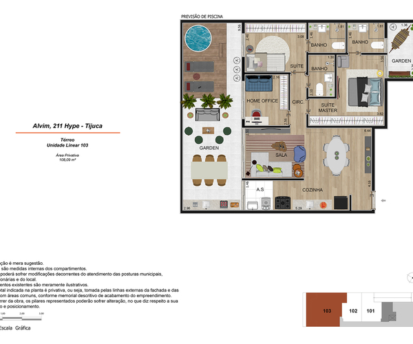 Apartamento à venda na Tijuca com 62,88,  2 quartos 