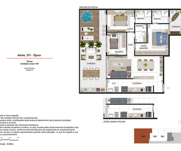 Apartamento à venda na Tijuca com 62,88,  2 quartos 