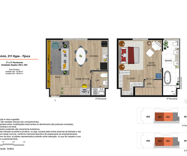Apartamento à venda na Tijuca com 62,88,  2 quartos 