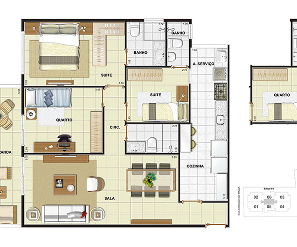 Apartamento à venda no Méier com 111,54 m² - 4 quartos
