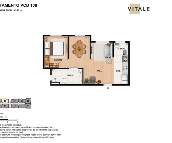 Apartamento à venda na Barrada da Tijuca com 44,48 m² - 2 quartos