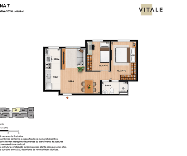 Apartamento à venda na Barrada da Tijuca com 44,48 m² - 2 quartos