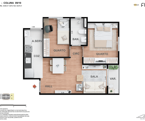 Apartamento à venda em Irajá com 30,08 m² - 1 quarto