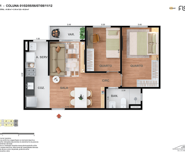 Apartamento à venda em Irajá com 30,08 m² - 1 quarto