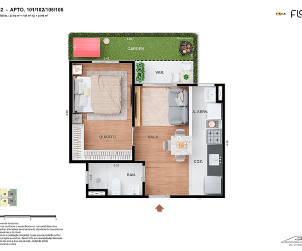 Apartamento à venda em Irajá com 30,08 m² - 1 quarto
