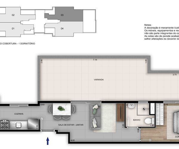 Apartamento à venda em Santa Rosa com 42 m² - 2 quartos