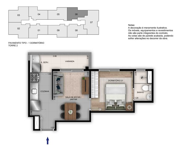Apartamento à venda em Santa Rosa com 42 m² - 2 quartos