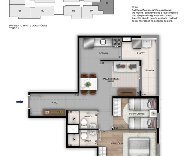 Apartamento à venda em Santa Rosa com 42 m² - 2 quartos