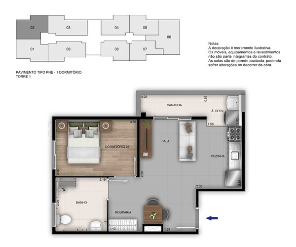 Apartamento à venda em Santa Rosa com 42 m² - 2 quartos