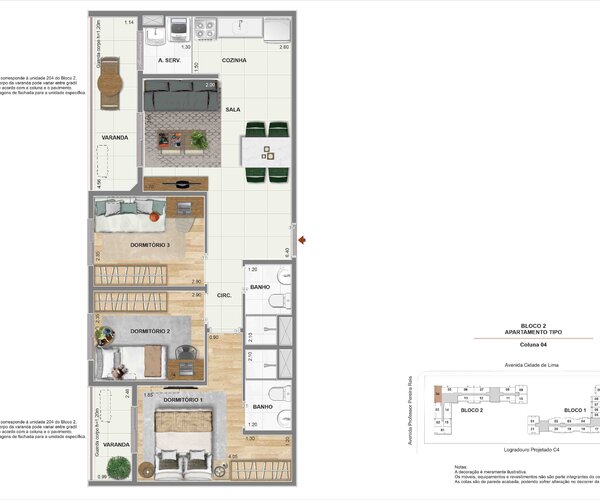 Apartamento à venda em Santo Cristo com 54 m² - 2 quarto