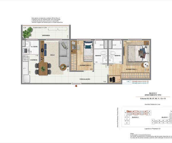 Apartamento à venda em Santo Cristo com 54 m² - 2 quarto