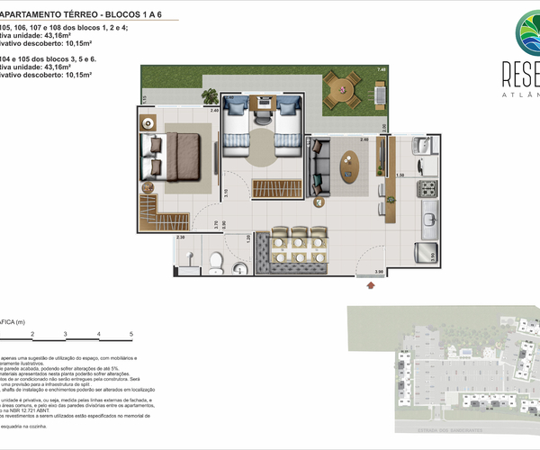 Apartamento à venda em Vargem Grande com 43 m²,  2 quartos 