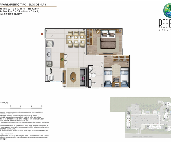 Apartamento à venda em Vargem Grande com 43 m²,  2 quartos 