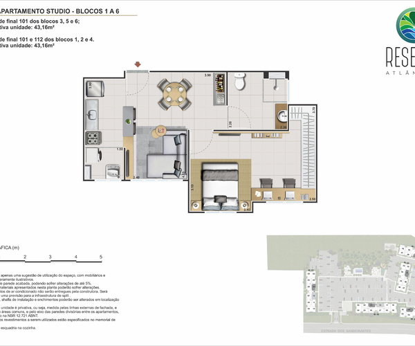 Apartamento à venda em Vargem Grande com 43 m²,  2 quartos 