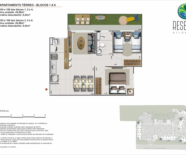 Apartamento à venda em Vargem Grande com 43 m²,  2 quartos 