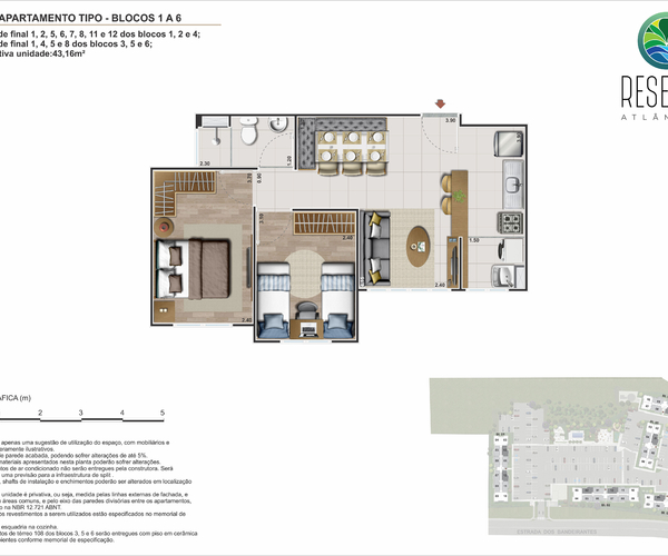 Apartamento à venda em Vargem Grande com 43 m²,  2 quartos 
