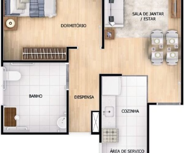Apartamento à venda no Engenho Novo com 40,50 m²- 1 e 2 quartos 