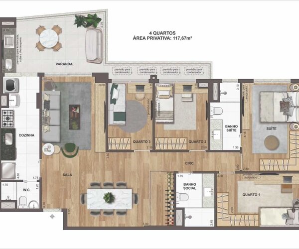 Apartamento à venda na Tijuca com 70,37 m² - 2 quartos 