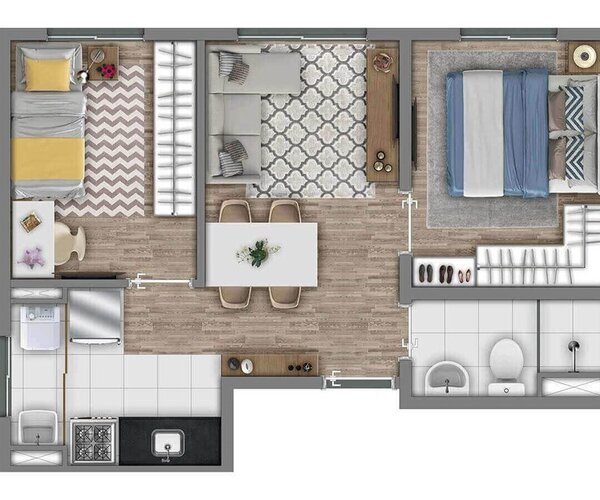 Apartamento à venda em Itaquera com 37 m² - 2 quartos