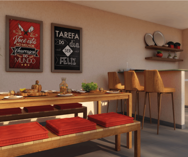 Apartamento à venda em Santíssimo com 40,54 m²,  2 quartos 