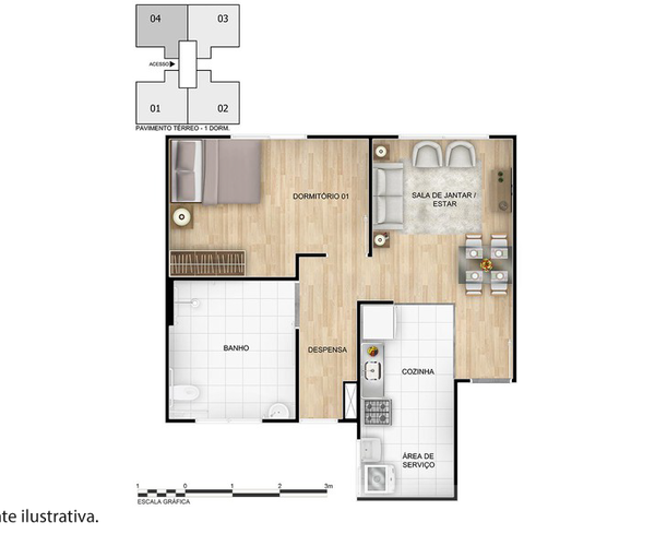 Apartamento à venda em São Gonçalo com 41 m²,  2 quartos 