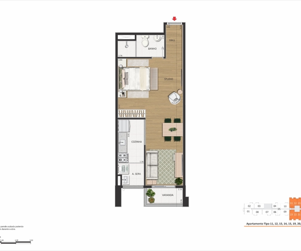 Apartamento em São Cristóvão com 61,40 m², 2 quartos 