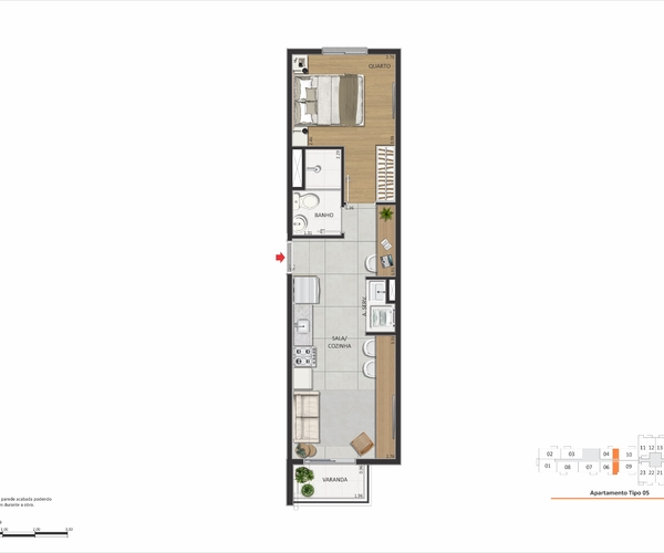 Apartamento em São Cristóvão com 61,40 m², 2 quartos 
