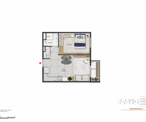 Apartamento em São Cristóvão com 61,40 m², 2 quartos 