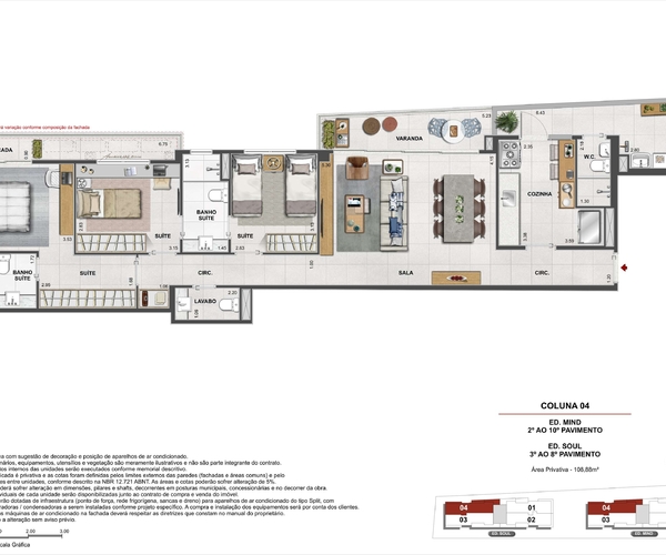 Apartamento à venda em Botafogo com 82,83 m² - 2 quartos