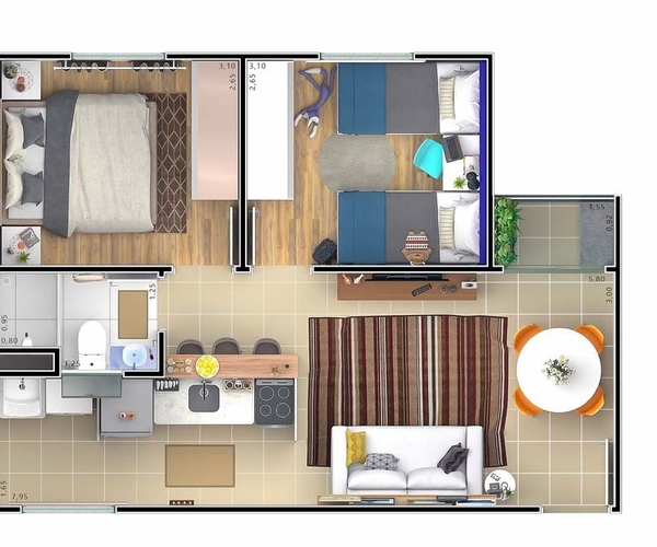 Apartamento à venda em Duque de Caxias com 45 m²,  2 quartos 